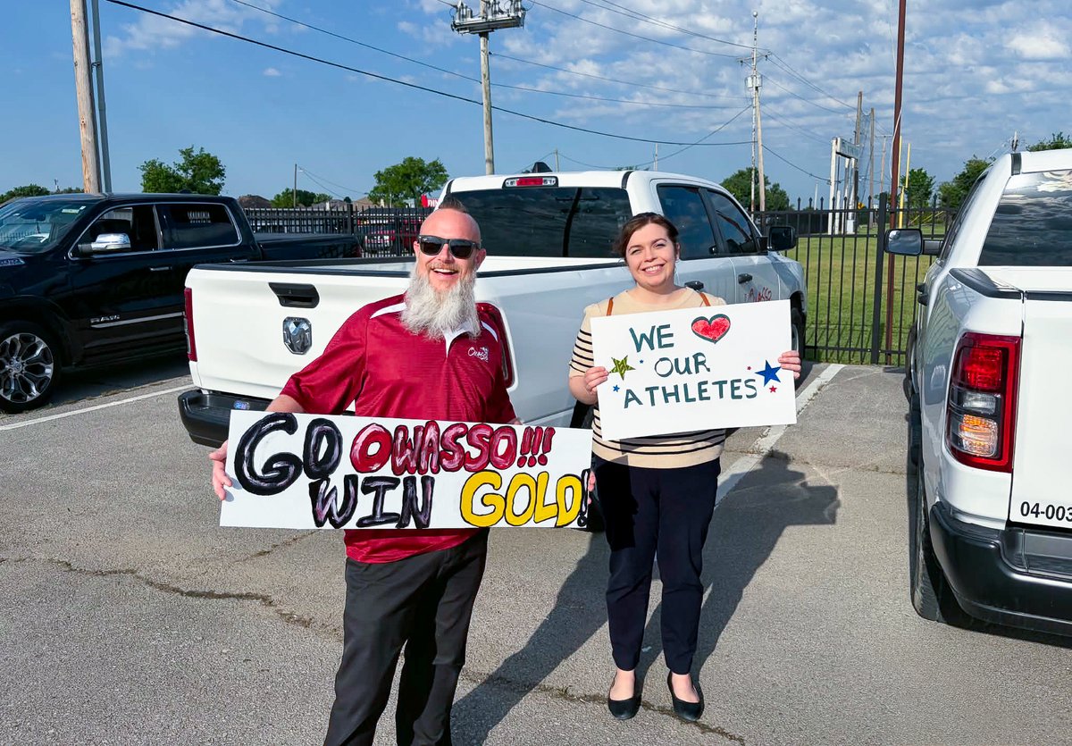 OwassoCity's tweet photo. This week, Owasso city staff were proud to join the community in sending off the Owasso Unified &amp; Special Olympics as they traveled to Stillwater to participate in @sooklahoma's 2026 Summer Games! https://t.co/N545cGroUi