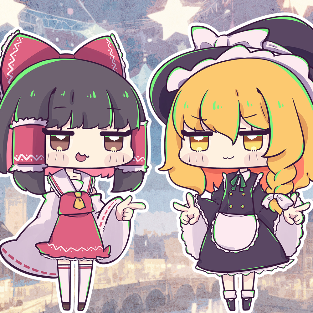NONOnext_NNN's tweet photo. 霊夢と魔理沙の立ち絵作ってるなう https://t.co/3EqoxhWj4E
