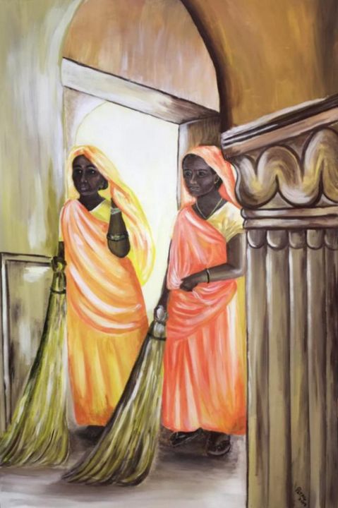 petalm's tweet photo. Art of the Day! "Cleaning Ladies at Amber Fort Jaipur". Buy at: https://t.co/57g6UZf13z https://t.co/U8gZ5yJU5t