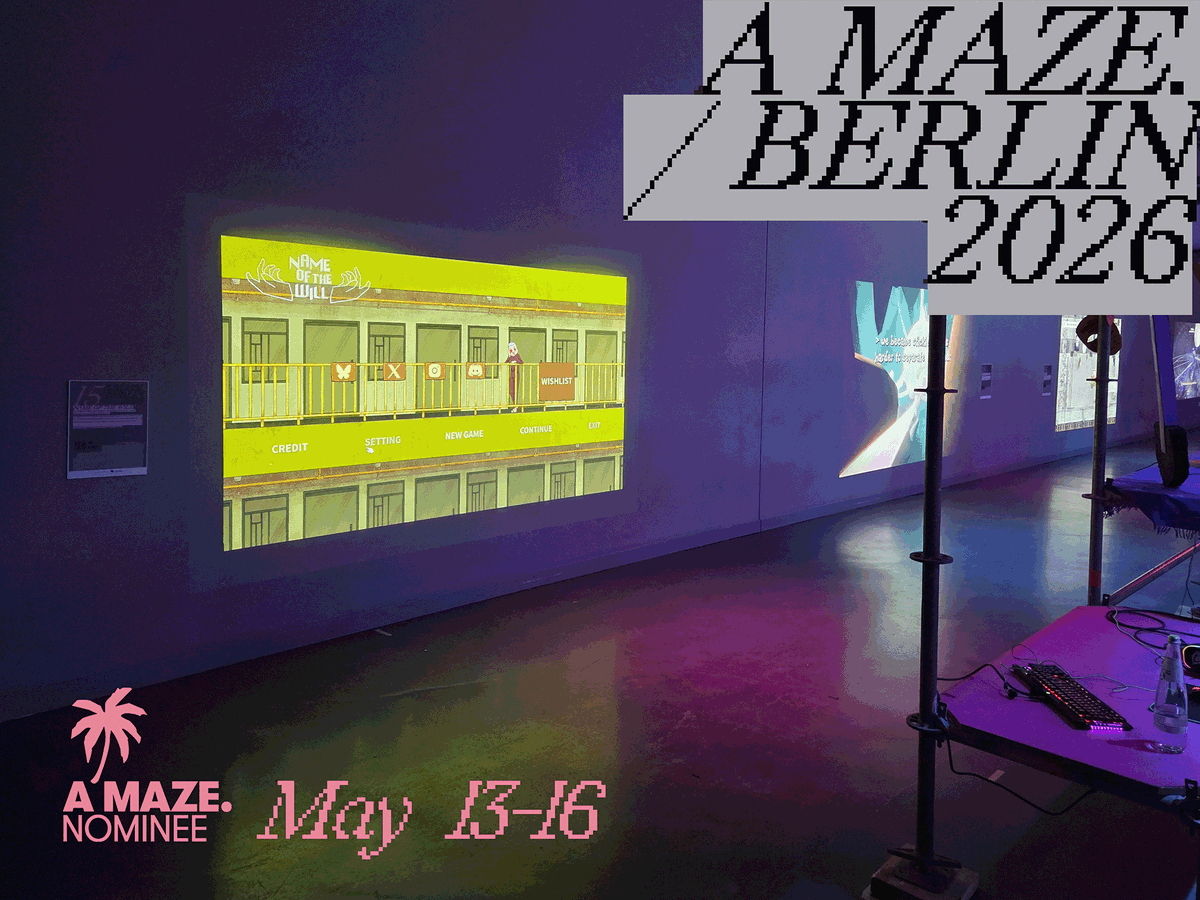 NAMEOFTHEWILL's tweet photo. We're live at A MAZE. Berlin 2026 🎮
NAME OF THE WILL is on exhibition at Silent Green, Berlin — May 13-16. Come find us.
We're nominated for the WINGS Award. Result announced tomorrow, May 15.
Berlin, don't miss it.
#indiegame #indiedev #gamedev #horror https://t.co/xz6Ks6lwbg