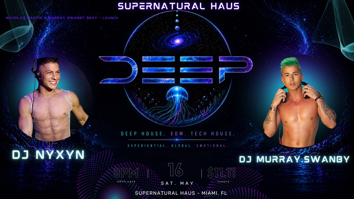 MurraySwanby's tweet photo. MIAMI - Sat May.16 - SupernaturalHaus 🪐 https://t.co/7kPQAYW5l8