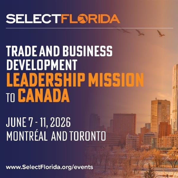 SelectFLA's tweet photo. COMING UP!

.@SelectFLA is conducting a Trade and Business Development Leadership Mission to Canada this coming June and we want you to join us!

To learn more and register go to https://t.co/vgwBmZtBAY https://t.co/s0mhxrshxR