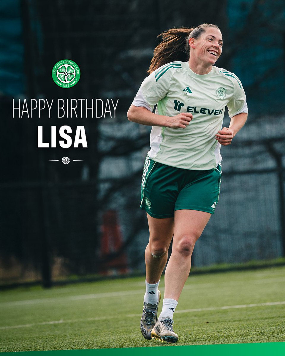 CelticFCWomen's tweet photo. 🎂 Wishing a happy birthday to our number 4⃣, Lisa Robertson! Hope you have a great day, Lisa 🥳

#CelticFC🍀 https://t.co/XRyBemGu0p
