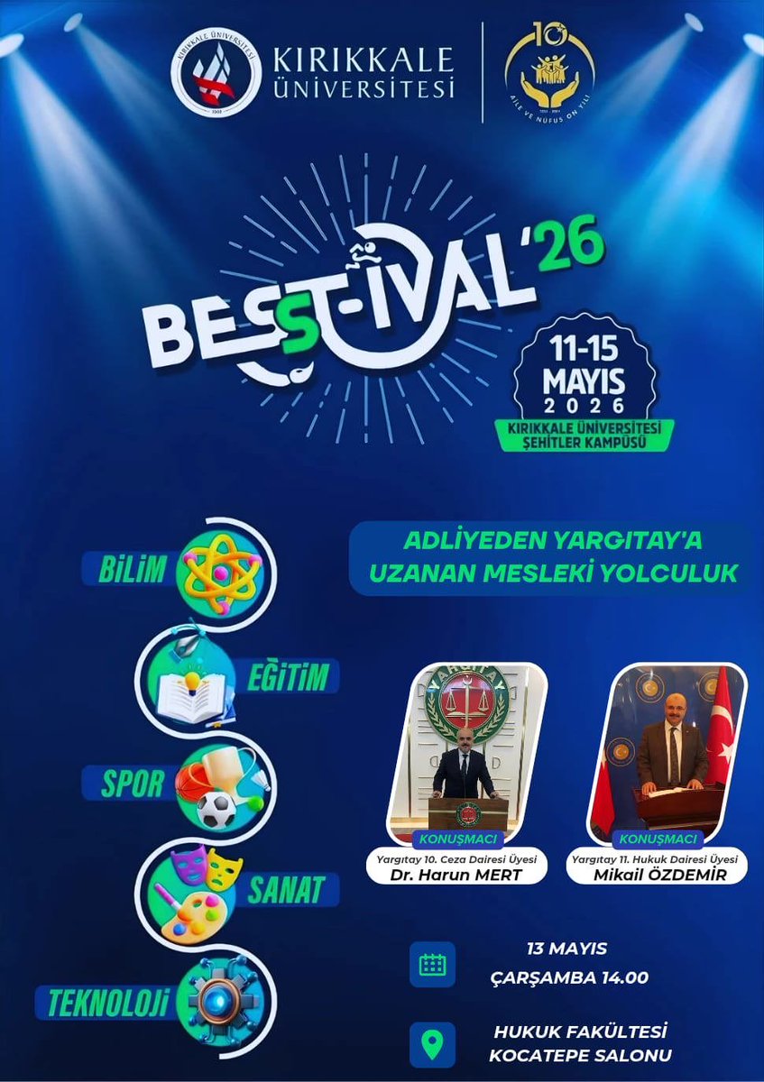 DHrMert's tweet photo. BESST-IVAL’26 etkinlikleri kapsamında düzenlenen “Adliyeden Yargıtay’a Uzanan Mesleki Yolculuk” konulu seminerde, Kırıkkale Üniversitesi Hukuk Fakültesi öğrencileriyle bir araya geldik. 
https://t.co/SwfT0FYxvz! https://t.co/cI40jZPCO5
