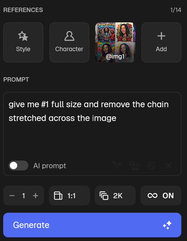 ImitationFilms's tweet photo. I never want to generate a 1:1 square image but for some reason @freepik always likes to sneak and change my settings back to 1:1 whenever I look away. Please stop. Why would 1:1 be the default for anyone? https://t.co/ADDWgnhtdq