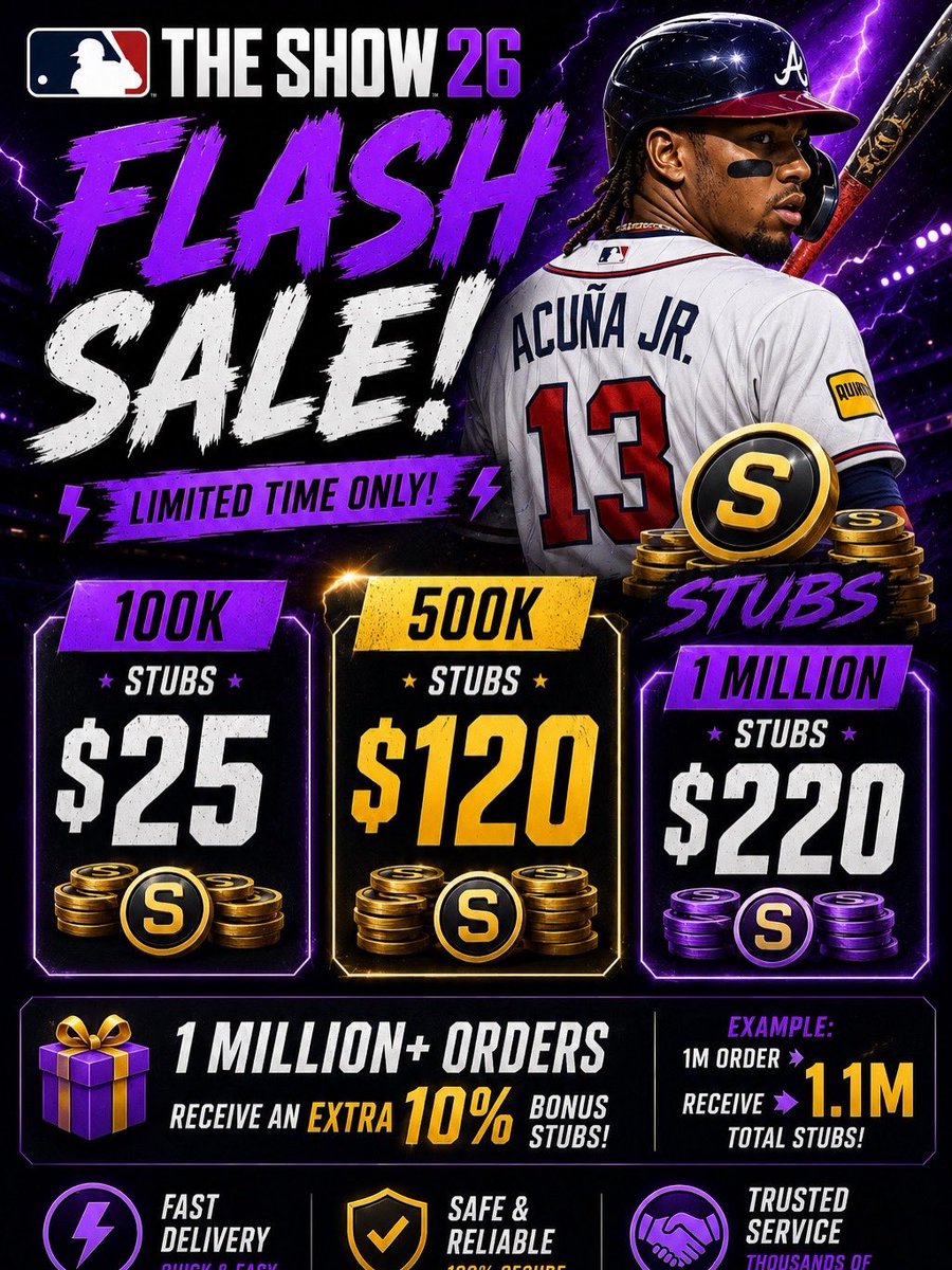 MLB The SHOW26 Stubs & BR Flawless |MUT &CUT Coins tweet media
