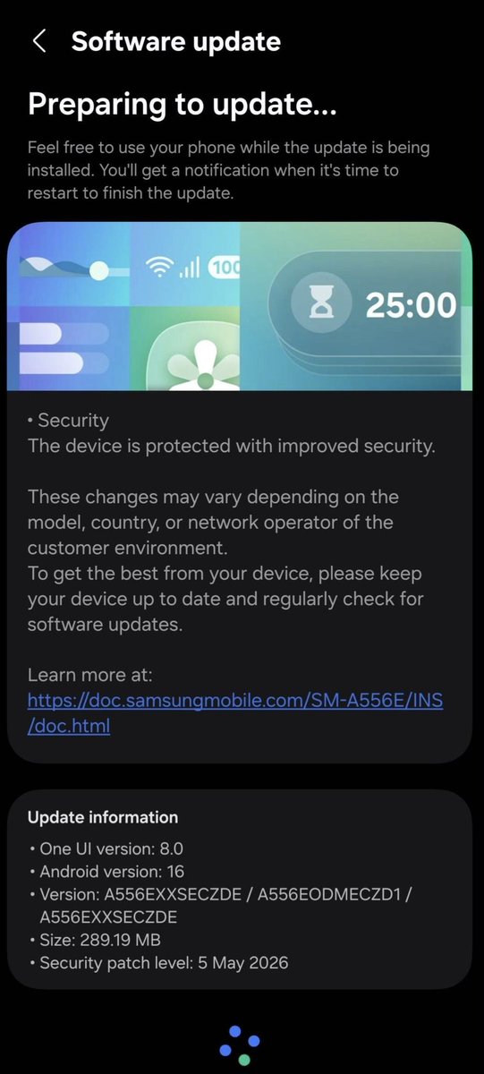 The Galaxy A55 is the first mobile to get the most updated May security ...