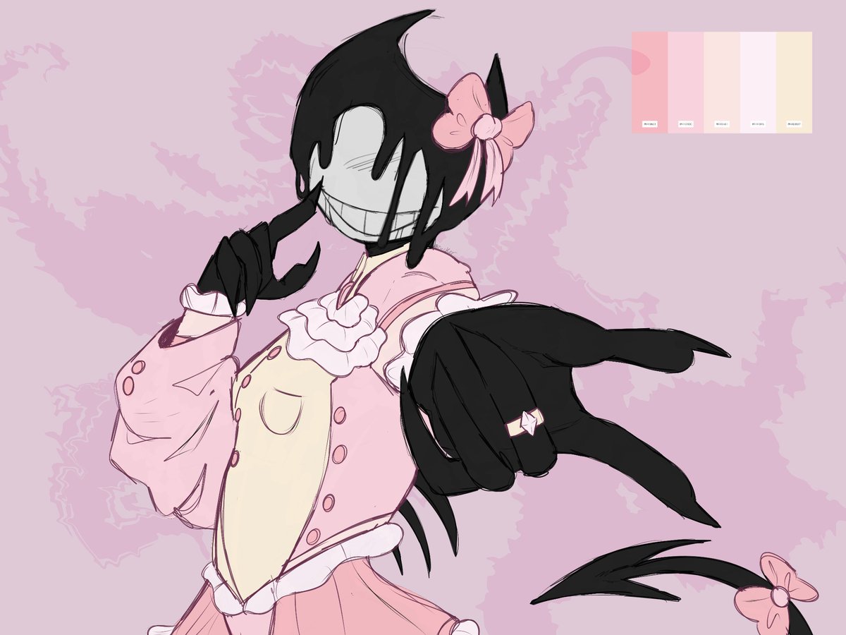 ZuckerInkDemon's tweet photo. Another color challenge done ♥️🤍 

#BENDY #batim https://t.co/lIYYED8hUG