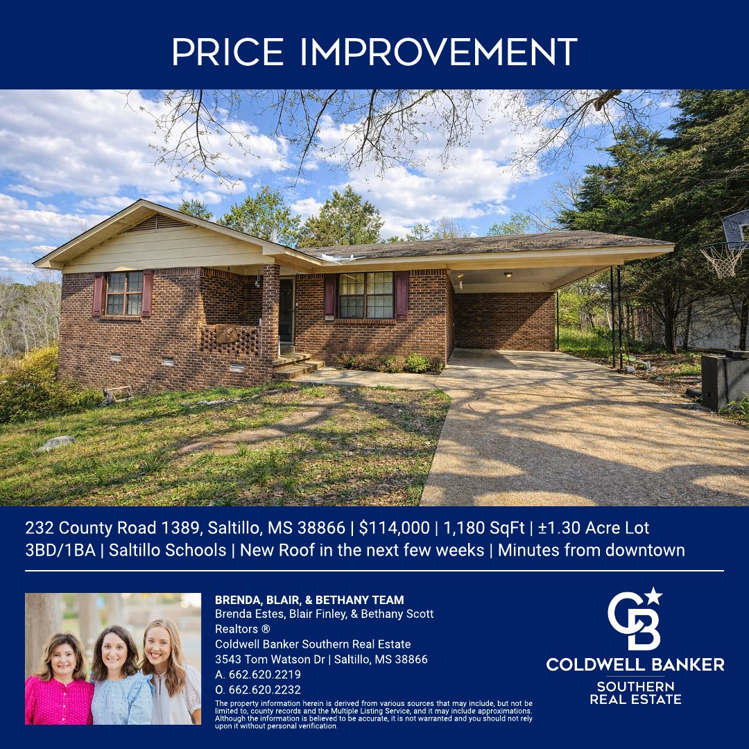 CBSouthern1's tweet photo. We have listing updates in #Tupelo, #Saltillo, #Booneville, and #Belden.  Coldwell Banker Southern Real Estate https://t.co/TLC4TTWN6K