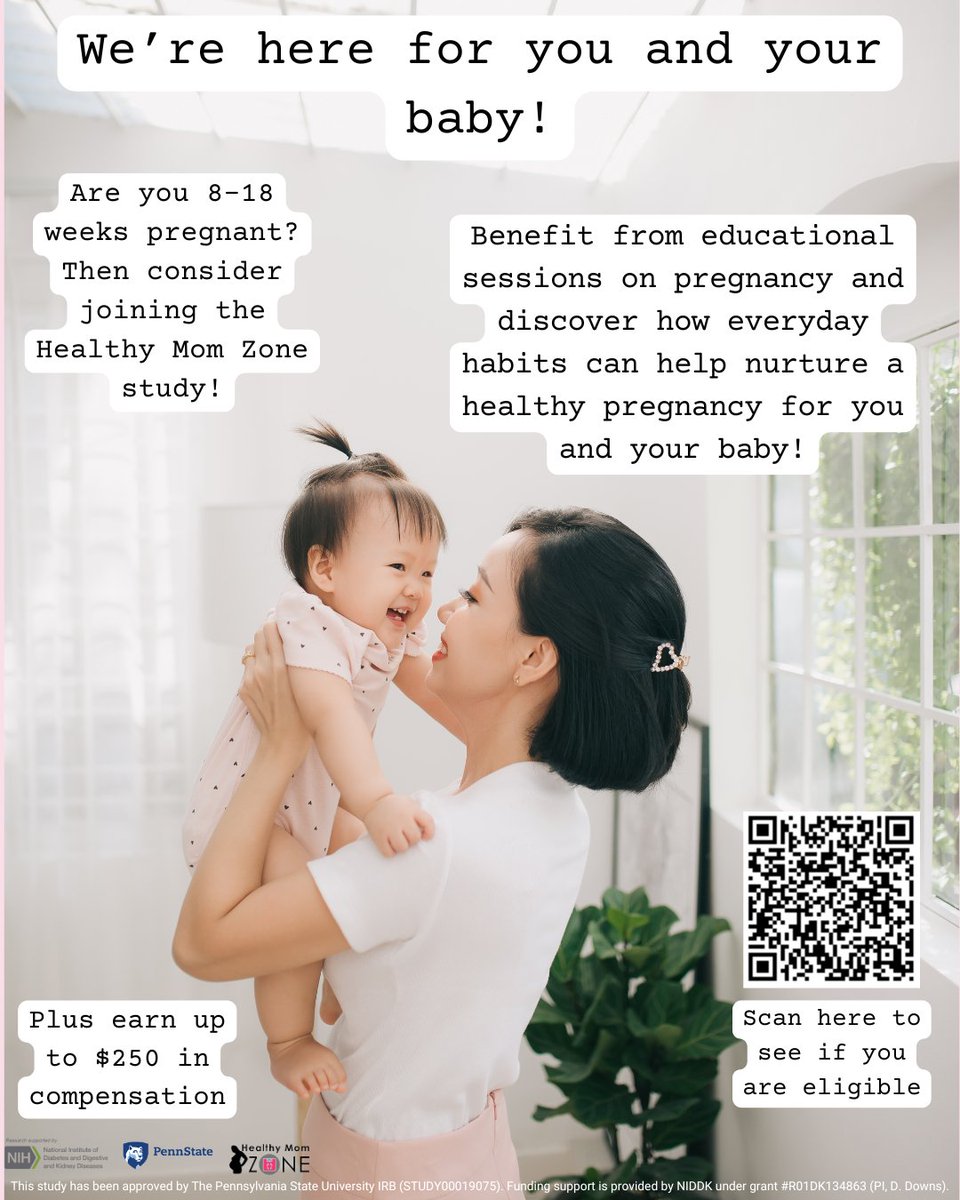 PSU_EPL's tweet photo. We need YOU! Participation will last the length of your pregnancy. #healthymom
Questions? Contact our Healthy Mom Zone team at 814-865-0840 or email healthymomzone@psu.edu. 
Interested? Click this link to see if you're eligible: https://t.co/yQEl8s51nN https://t.co/AmgL12KpYF