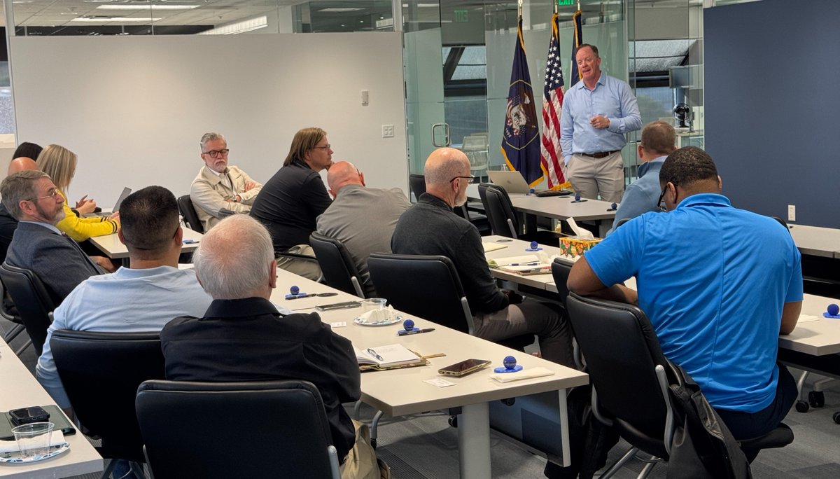 UtahsCUs's tweet photo. Last week, we hosted the Salt Lake Chamber Military Affairs Committee in our office where Rusty Cannon spoke about the credit union movement, political and legislative affairs and the new congressional districts under the new map for 2026. https://t.co/CA2R1fiG2A