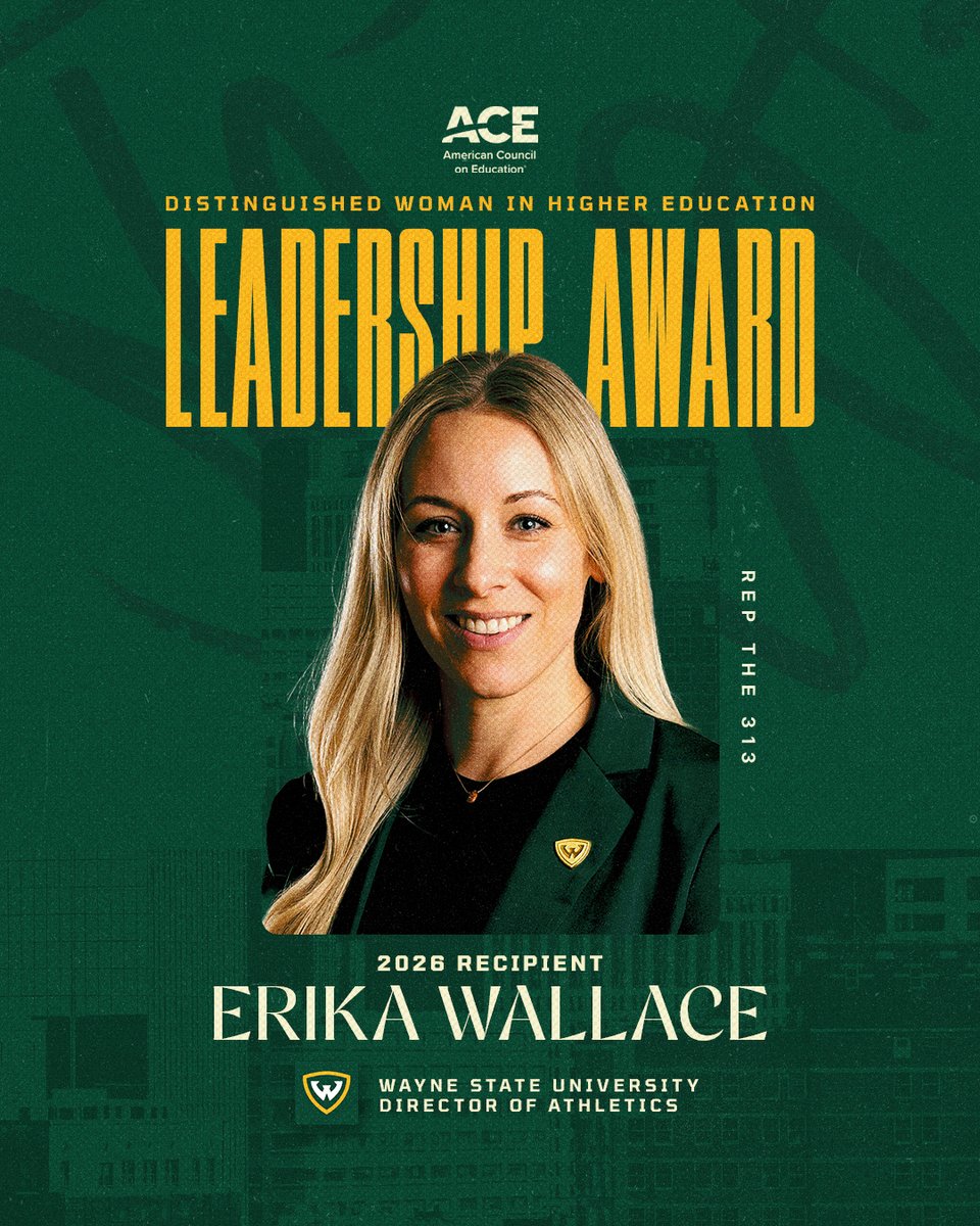 Congratulations to Wayne State's athletic director, Erika Wallace, on receiving this prestigious award! 🔰