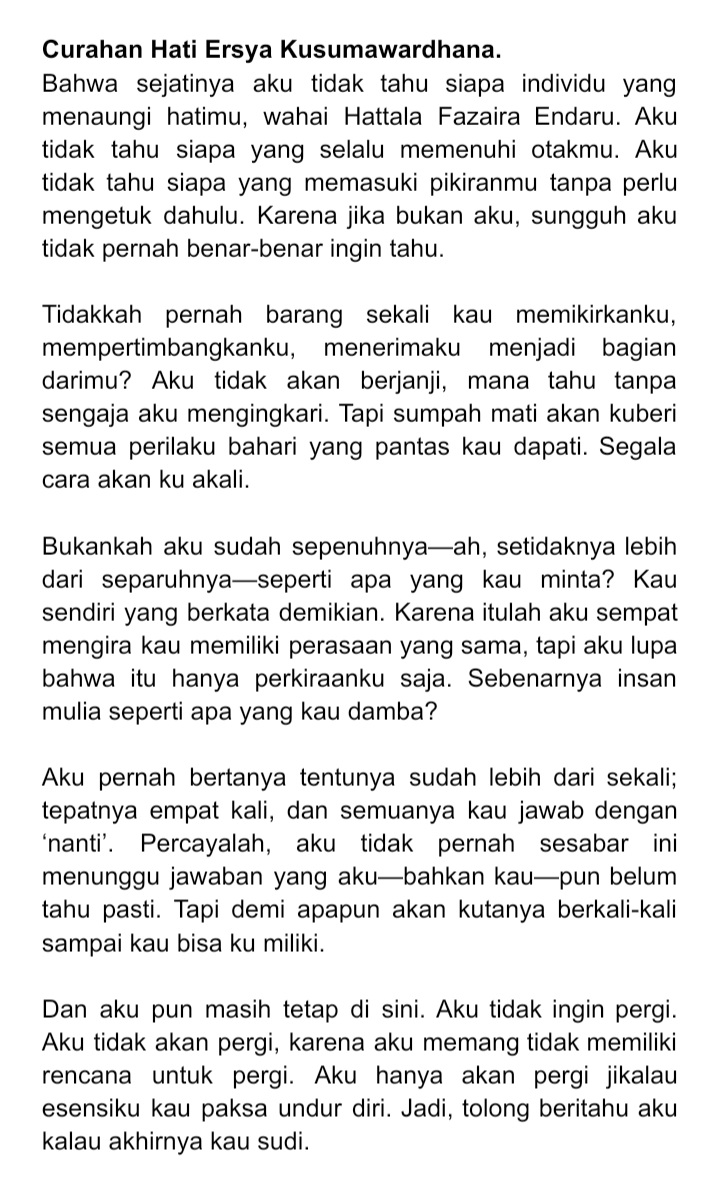 pienulis's tweet photo. curahan hati ersya kusumawardhana. khunheart drabble. https://t.co/OqL1ngLrCb
