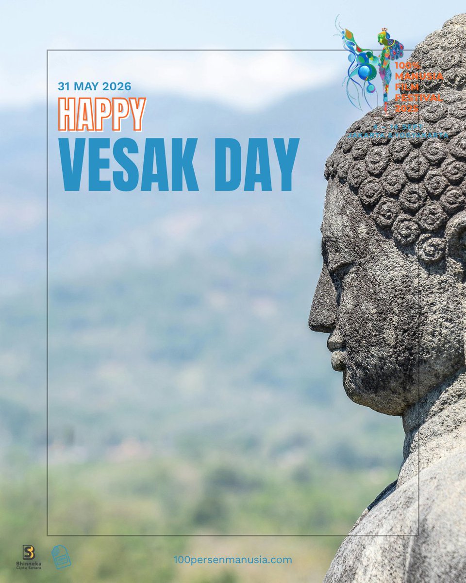 100prsenmanusia's tweet photo. Happy Vesak Day ✨
A gentle reminder to slow down, reflect, and bring more compassion into our everyday lives.
#100PMFF2026 #100PersenManusia https://t.co/LSlPRYmc2j