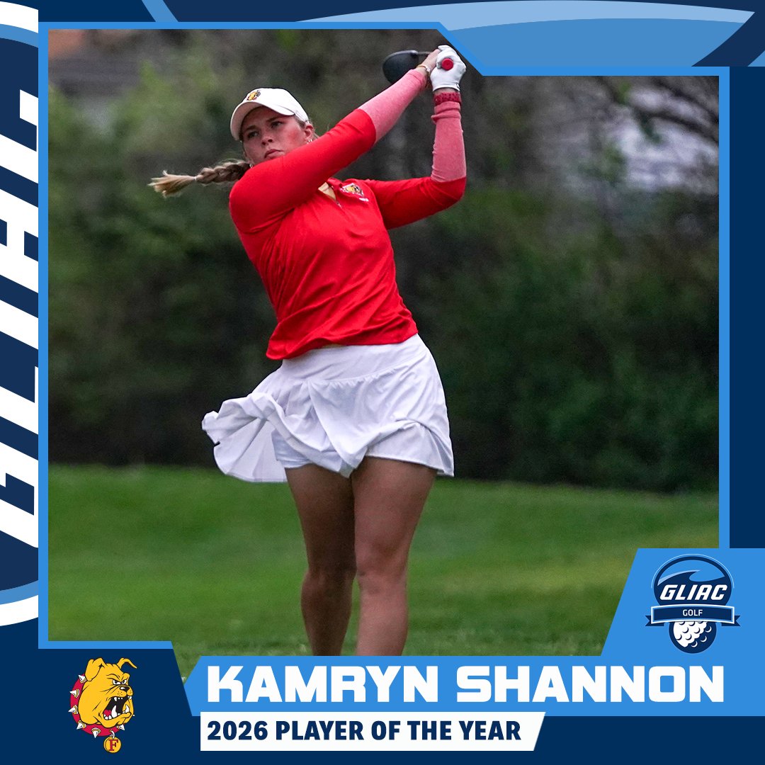 GLIACsports's tweet photo. 𝟮𝟬𝟮𝟲 𝗚𝗟𝗜𝗔𝗖 𝗪𝗼𝗺𝗲𝗻'𝘀 𝗚𝗼𝗹𝗳 𝗣𝗹𝗮𝘆𝗲𝗿 𝗼𝗳 𝘁𝗵𝗲 𝗬𝗲𝗮𝗿

Kamryn Shannon :: Ferris State

#WhereChampionsCompete #GLIACGOLF⛳ https://t.co/nkcQHjsTa8