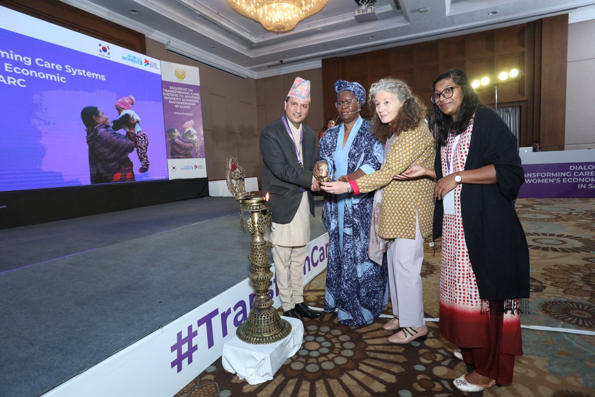 SaarcSec's tweet photo. @SAARCSec and @UNWOMENASIA co-organized “TransformCare South Asia” Dialogue on
13-14, May 2026 in Kathmandu - advancing women’s economic empowerment through
transformative care systems. #TransformCareSouthAsia #GenderEquality https://t.co/eh5FZsYnLz