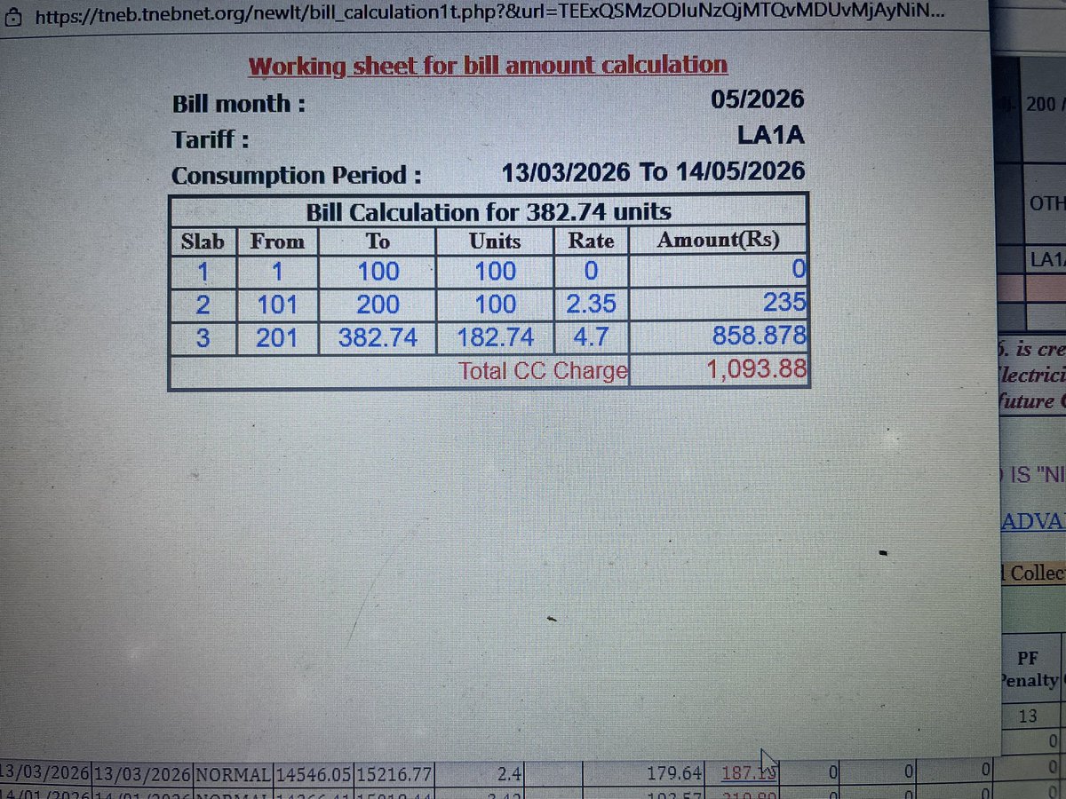 SuryaDevaraj03's tweet photo. @Tangedco_Offcl @CMOTamilnadu @tvkvijayhq @AadhavArjuna தமிழக முதல்வரின் முதல் கையெழுத்தான 200 யூனிட் இலவச மின்சாரத் திட்டம் எனது மின் கட்டணத்தில் (14-05-2026) பிரதிபலிக்கவில்லை. பழைய கட்டணமே வந்துள்ளது. நுகர்வோர் எண்: [0113200458]. இதைச் சரிசெய்யக் கோருகிறேன். #TNEB #VijayCM # https://t.co/KUrZvj3QYJ