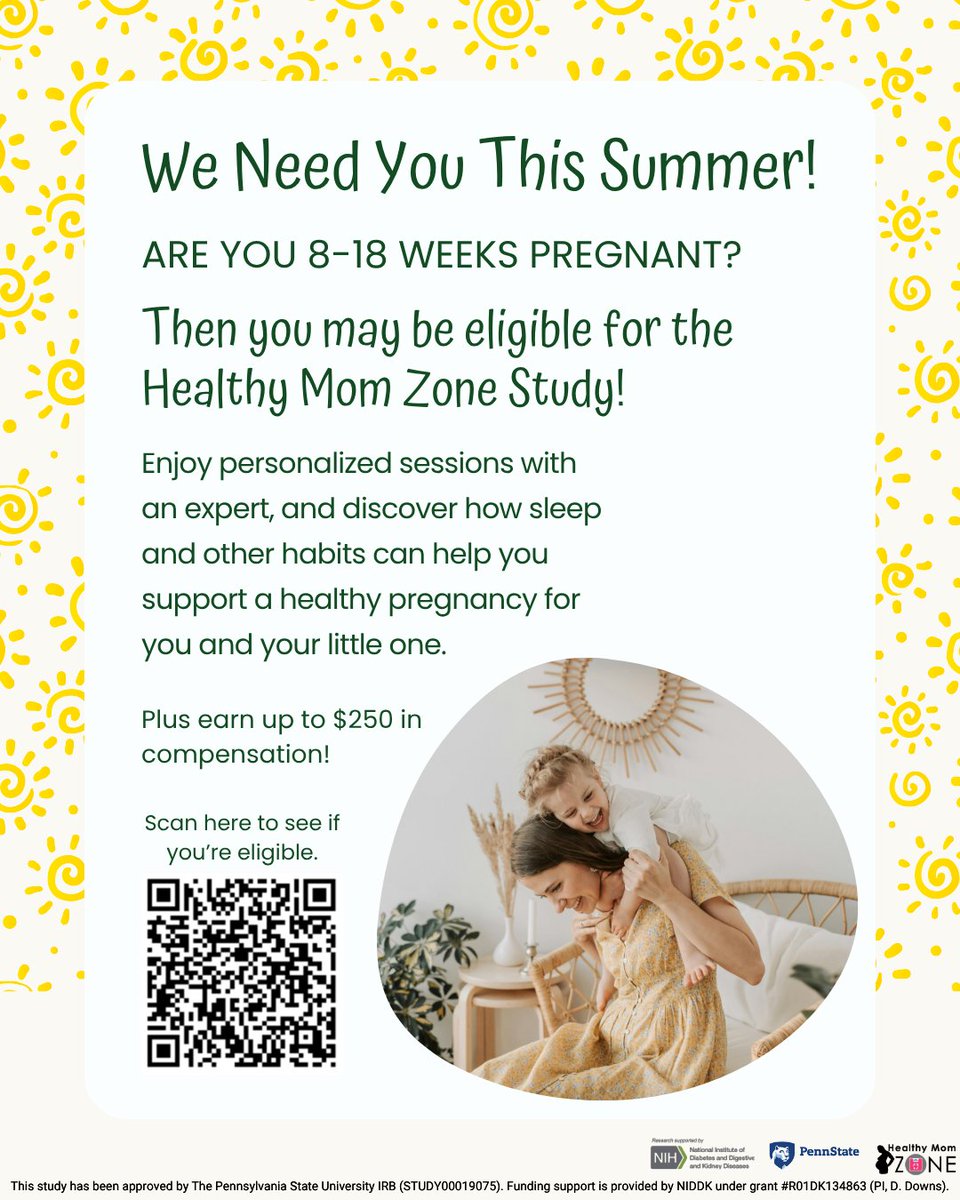 PSU_EPL's tweet photo. We need YOU! #healthymom Participation will last the length of your pregnancy. Questions? Contact our Healthy Mom Zone team at 814-865-0840 or email healthymomzone@psu.edu. Interested? Click this link to see if you're eligible: https://t.co/yQEl8s51nN https://t.co/Rl1u5JaCZK