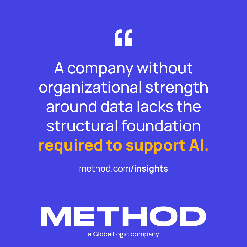 method_inc's tweet photo. When it comes to data readiness, organization, competency, and pipelines are the foundation AI systems need to grow stronger over time. Ed Mangini explains why companies need to imagine data readiness as a living physiology in order to succeed with AI. https://t.co/Oc8egbYCCP https://t.co/Q9P6fBsqYm