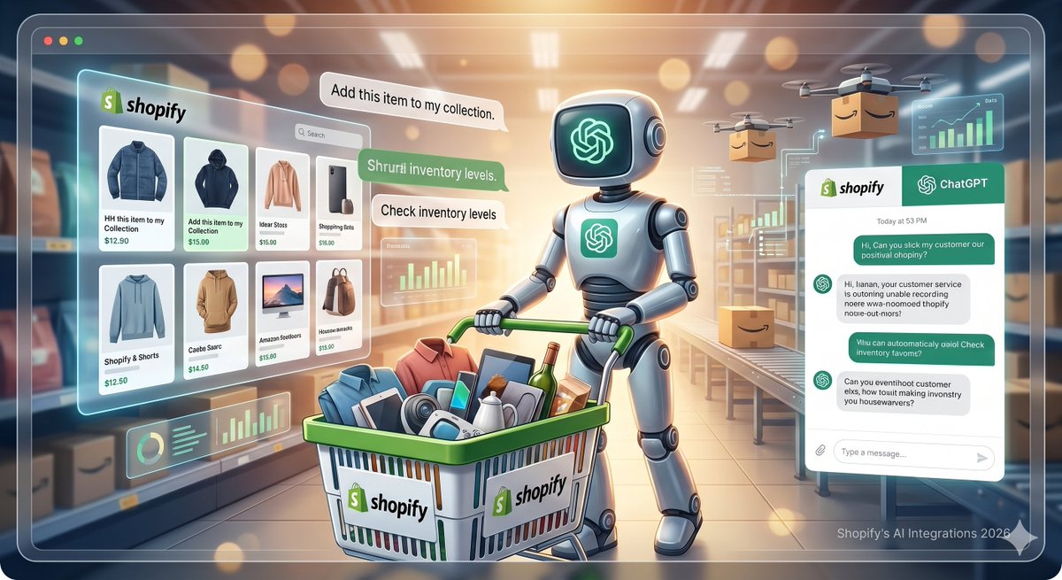AmazonLawyer's tweet photo. Shopify’s ChatGPT &amp; Claude Integrations Could Reshape E-Commerce Seller Operations in 2026 https://t.co/rKwxvnb0D8