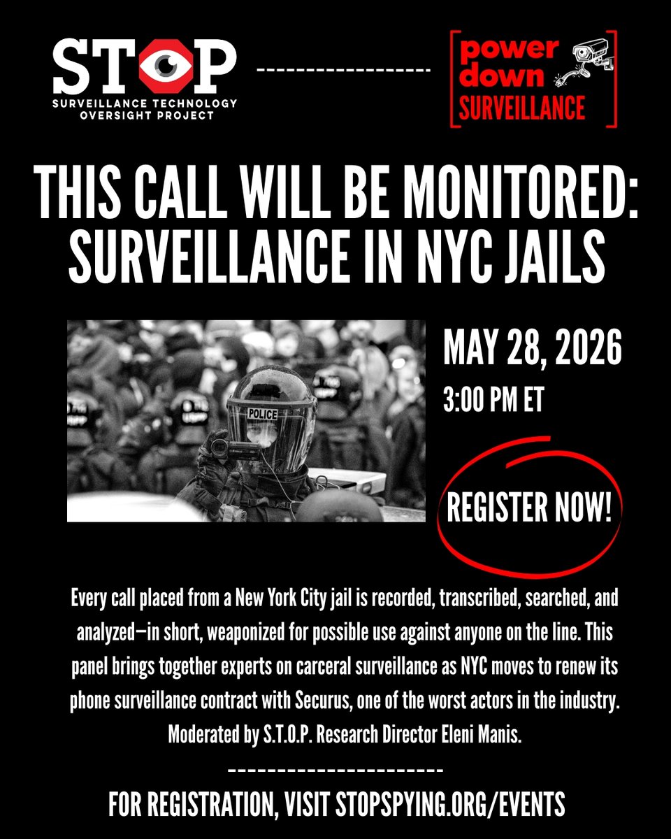 S.T.O.P.—Surveillance Technology Oversight Project tweet media