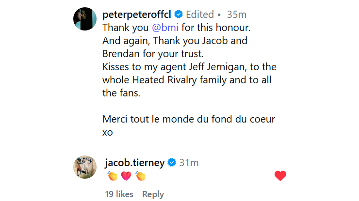 Heated Rivalry News tweet media