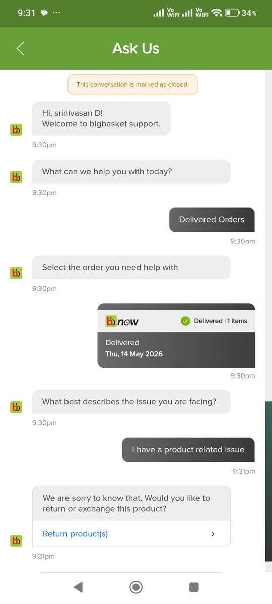 srinidesign's tweet photo. What’s more concerning is the response from customer support. There was no apology or explanation for how an expired product was delivered. They refused to clarify the issue and said a refund would only be processed if I returned the expired product.

@bigbasket_com @tnfoodsafety https://t.co/lIG9oqGPKi