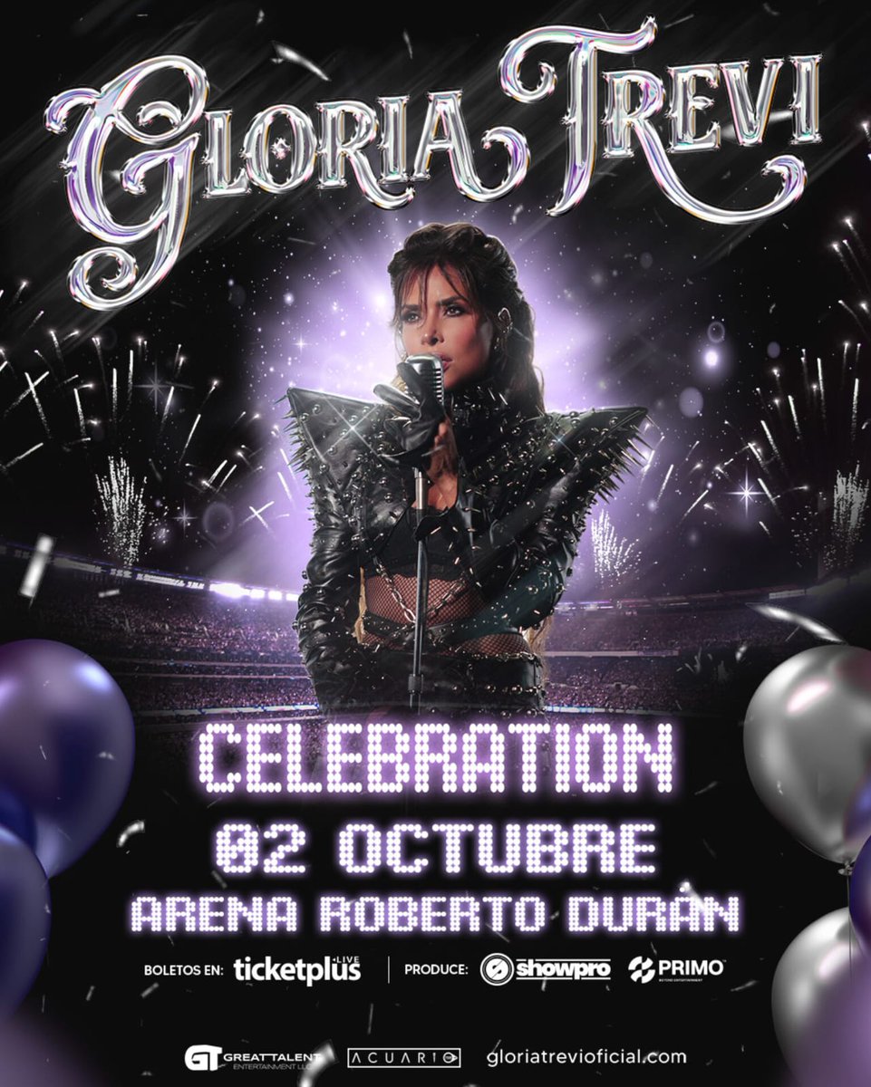 Stereo89Panama's tweet photo. PANAMÁ… llegó el momento de celebrar en grande ✨🔥

La imparable Gloria Trevi trae su espectacular Celebration Tour por primera vez a Panamá este 2 de octubre en la Arena Roberto Durán 🇵🇦🎤 https://t.co/nFhOKU0VzG