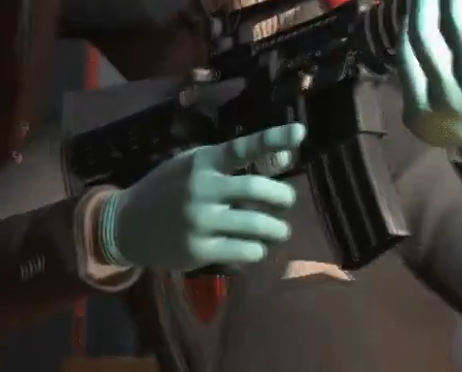 TheToxinOne's tweet photo. @PAYDAYAcesHigh Finger not on the trigger, but the gun is shooting? lol

I've been seeing this in all of the marketing material (including the trailer), hopefully this will be fixed in the actual game. Is it minor? Yes, but details like this do matter, especially in VR. https://t.co/nAJDSHCun2