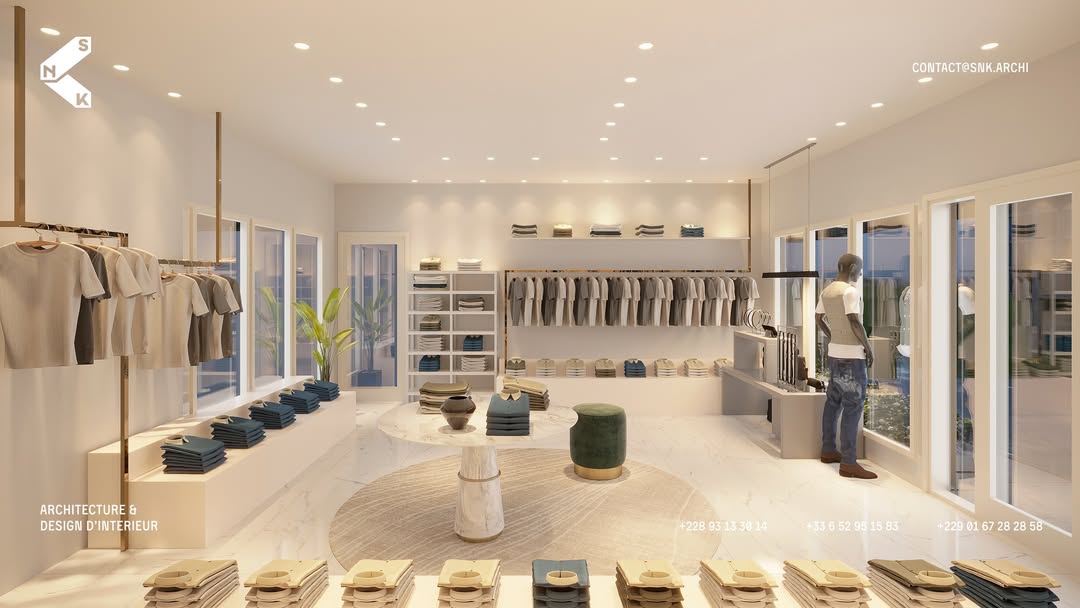 SNKArchi's tweet photo. 55 m² pensés pour valoriser l'expérience client façade vitrée, mobilier sur mesure, design épuré.
Un concept clé en main, une boutique à forte identité, adaptable à tous les univers de mode.
#ArchitectureCommerciale #ConceptStore #SNKArchitecture #RetailDesign #AfriqueDeLouest https://t.co/cwp0hPYOq1