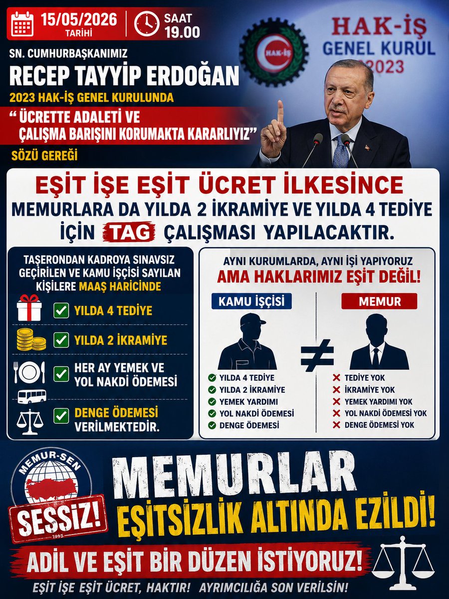 657HakPlatformu's tweet photo. DUYURU !!!

YETKİLİ SENDİKA BAŞKANI NEREDE? @_aliyalcin_ ??? 

15/05/2026 TARİHİ SAAT 19.00'DA 

EN DÜŞÜK MEMUR MAAŞI,EN DÜŞÜK İŞÇİ GELİRİNİN ALTINDA KALAMAZ. 

SINAVLA ATANAN KİŞİ,SINAVSIZ GİRENE EZDİRİLEMEZ!

BOŞUNA MI KPSS SINAVINA GİRDİK!
BOŞUNA MI ÜNİ.MEZUNU OLDUK
#memur https://t.co/u8tGIlrZtC