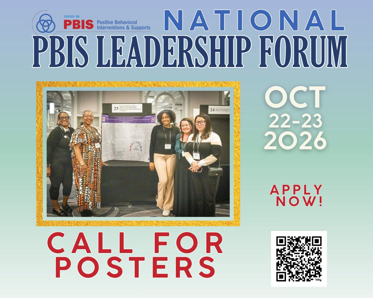 PBISForum's tweet photo. 📢 Ready to share your PBIS success story? The National PBIS Leadership Forum is looking for poster presenters!  Applications due May 29th!
https://t.co/IFGZCj5l9P https://t.co/nEU5dsovdx