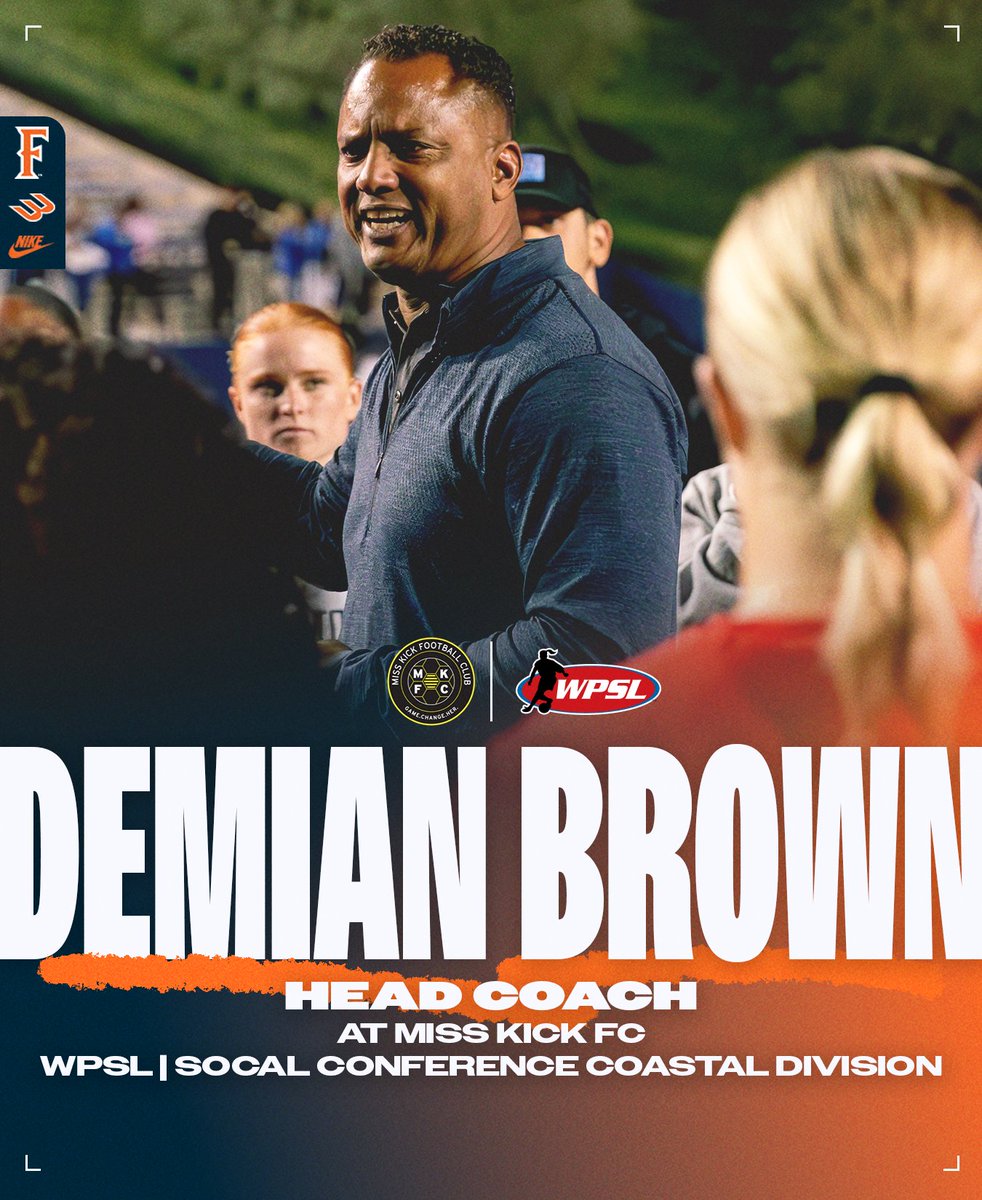 FullertonWSOC's tweet photo. Head Coach Demian Brown will coach Miss Kick FC in the WPSL Summer League featuring six Titan alumni Isabella Cruz, Jenae Perez, Connie Caliz, Johanna Rosas, Kayla Hawkinson, and Tala D'Amato (Haddad)

https://t.co/hZNLVCPd5v

#TusksUp https://t.co/iaY0LrJxlO