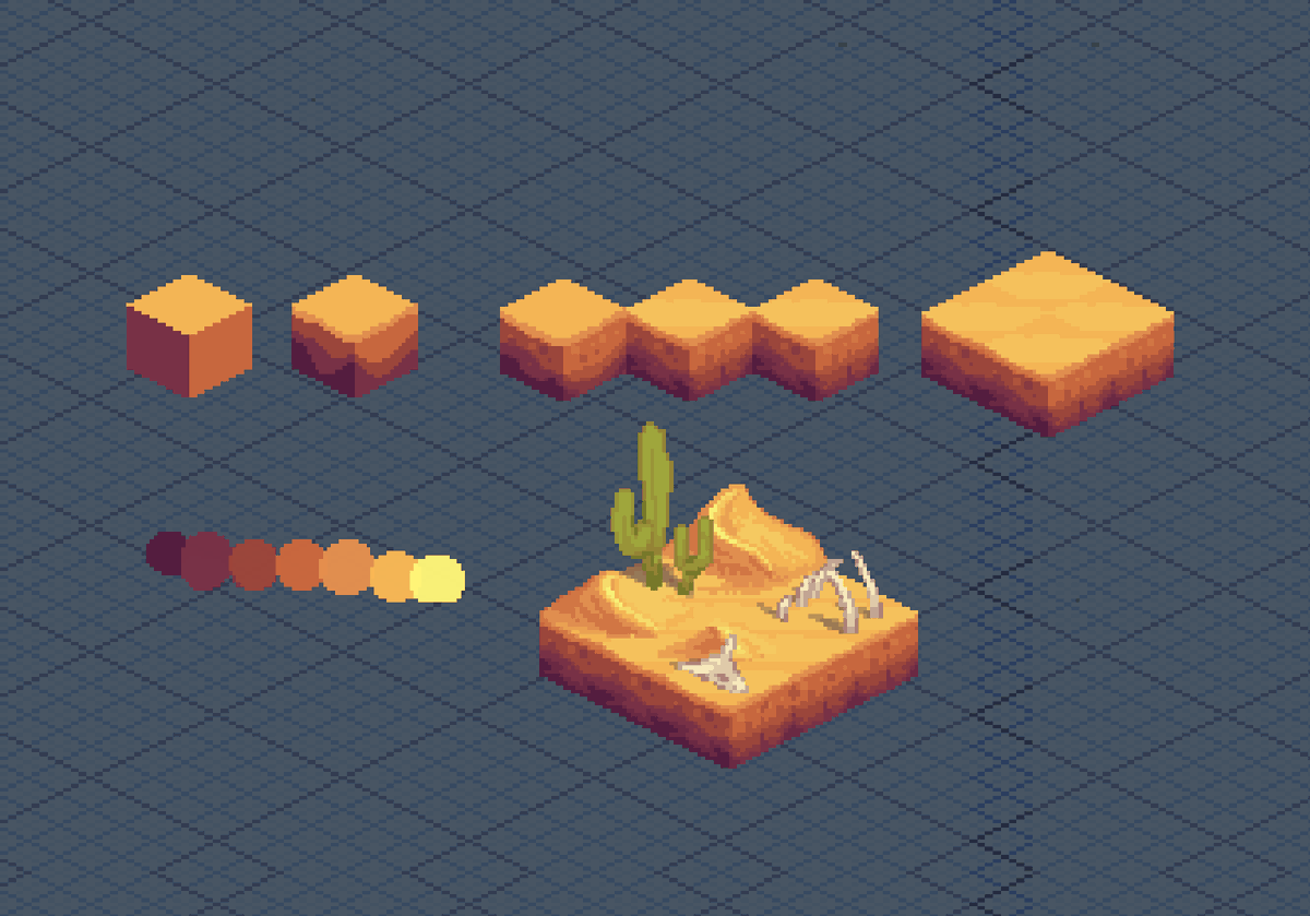 HermitPixl's tweet photo. Desert dunes #pixelart #isometric https://t.co/GXQjiPRxwT