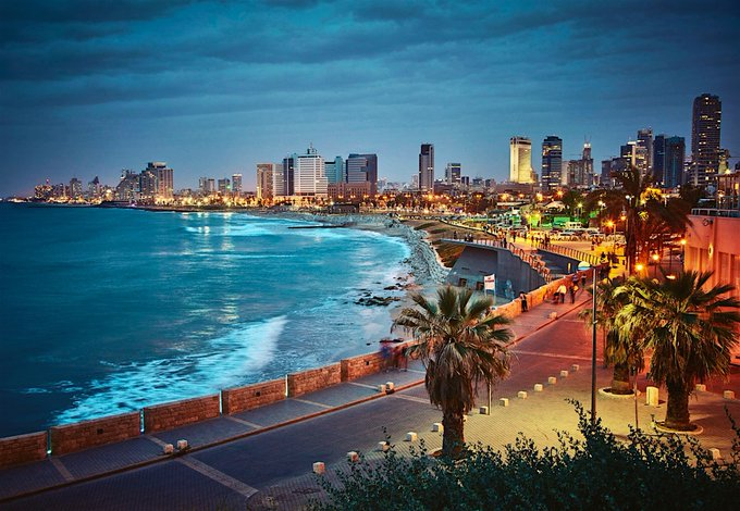 VividProwess's tweet photo. Tel Aviv looks magical. https://t.co/bkAIaN5iHl