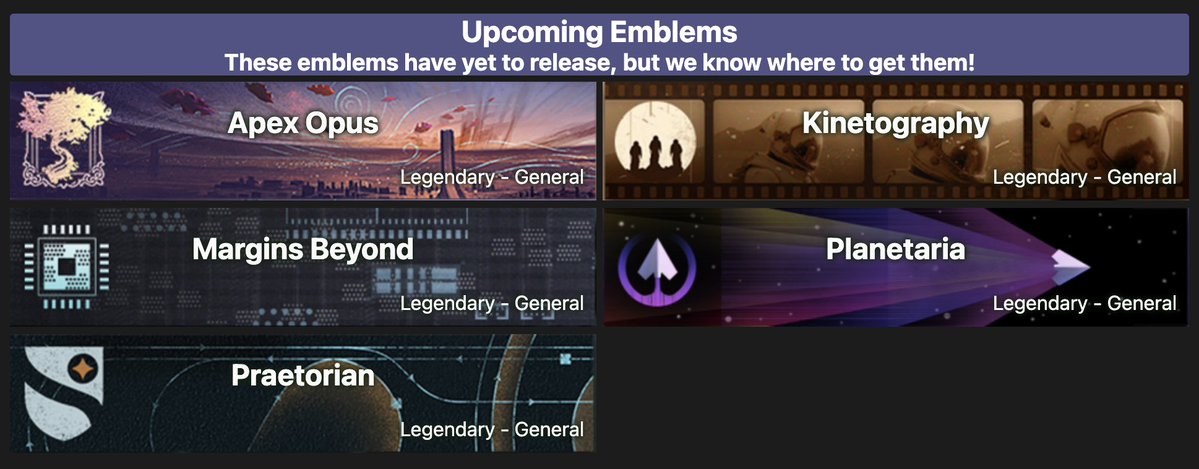 Destiny Emblem Collector tweet media