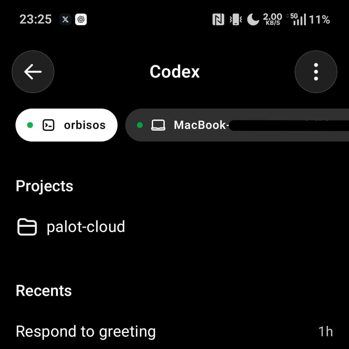 _ItsWendell_'s tweet photo. It should now show up in the Codex mobile app section!

This is a proof of concept, there's  better ways to do this (e.g. daemon), officially documented ways to do this will land soon!

Codex was a huge help in figuring this out! Point it the codex github repo / macos app! https://t.co/COulkgHWRn