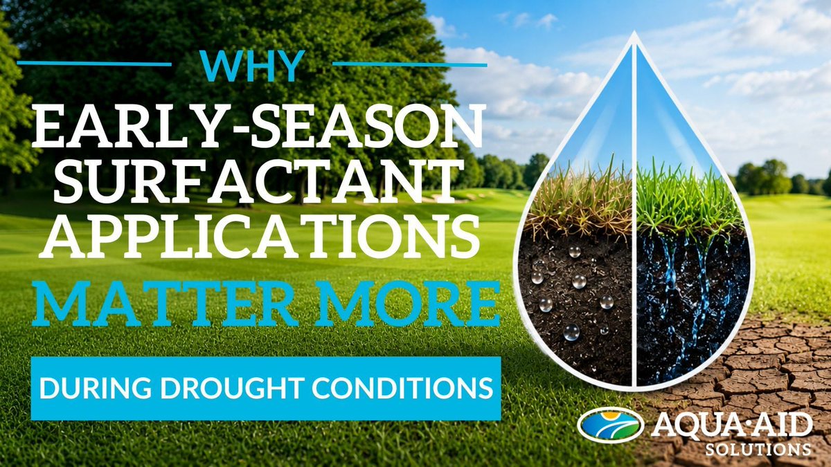 Solutions4Turf's tweet photo. Drought conditions continue to worsen across large portions of the U.S., and the most important moisture management decisions may already be happening right now.

This video breaks down why early-season surfactant applications are critical for improving infiltration, optimizing plant-available water, and preparing turf for summer stress before localized dry spot and turf decline appear. 👇

https://t.co/hW22vBz8UJ

#SolutionsPeople #Drought #TurfManagement #MoistureManagement #LDS #Turfgrass #SoilHealth #GolfCourseMaintenance