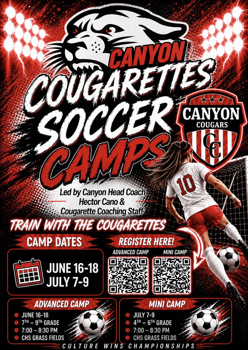 CHSCougaretteFC's tweet photo. 𝐂𝐨𝐦𝐞 𝐓𝐫𝐚𝐢𝐧 𝐖𝐢𝐭𝐡 𝐭𝐡𝐞 𝐂𝐨𝐮𝐠𝐚𝐫𝐞𝐭𝐭𝐞𝐬:  
Dont' forget...Sign-up today!! 

@CanyonMiddle @cisdnews 
#GOCOOGS 🔴⚪️⚫️ #CWC🐾 https://t.co/hmQ8Hccqa1