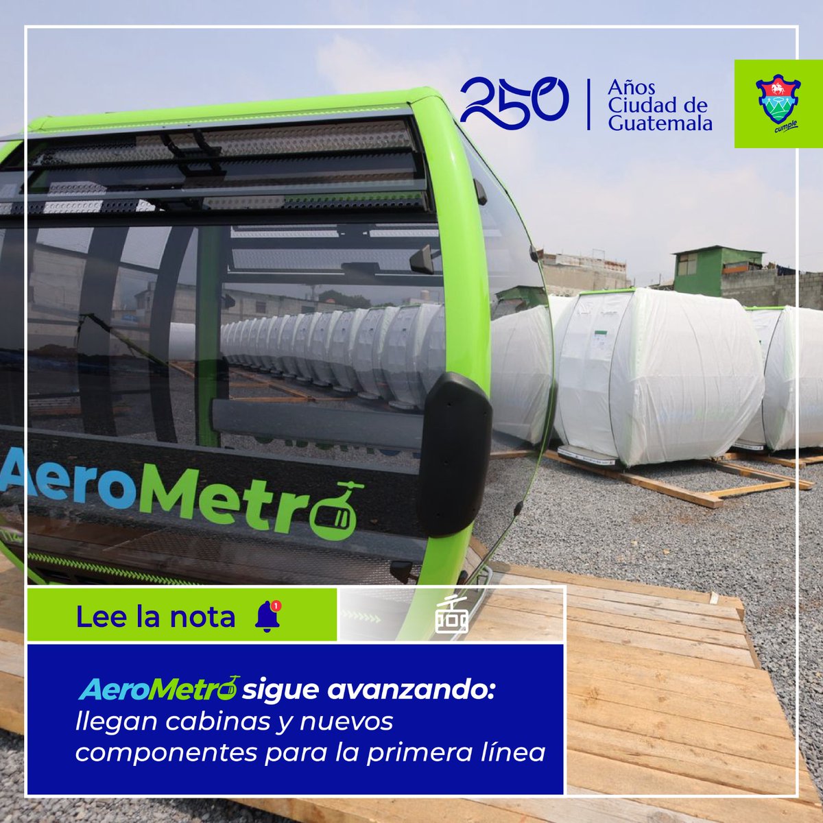 muniguate's tweet photo. El alcalde Quiñónez supervisó el equipo electromecánico y las estructuras que harán funcionar el sistema, uno de los proyectos de movilidad urbana más esperados. 🚠🏗️

Lee la nota 👉🏻🔗  https://t.co/haNjfsNCLj

#ConectandoMetas #ElMejorLugarParaVivir #NotasMuniGuate #DatosMuniGuate