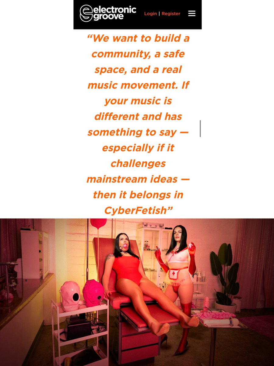 vmorettii's tweet photo. “We want to build a community, a safe space, and a real music movement. If your music is different and has something to say — especially if it challenges mainstream ideas — then it belongs in CyberFetish”

One of the biggest challenges is how platforms make releasing music feel like serving the algorithm, and how social media can turn the dancefloor into a place for content rather than real connection.

CyberFetish wants to create a space where musicians can fully express themselves and create meaningful moments through community and music, not numbers or trends.

Thank you @EGpodcast for the lovely interview ❤️
#electroclash #ebm #queerculture #transartist #electronicgroove