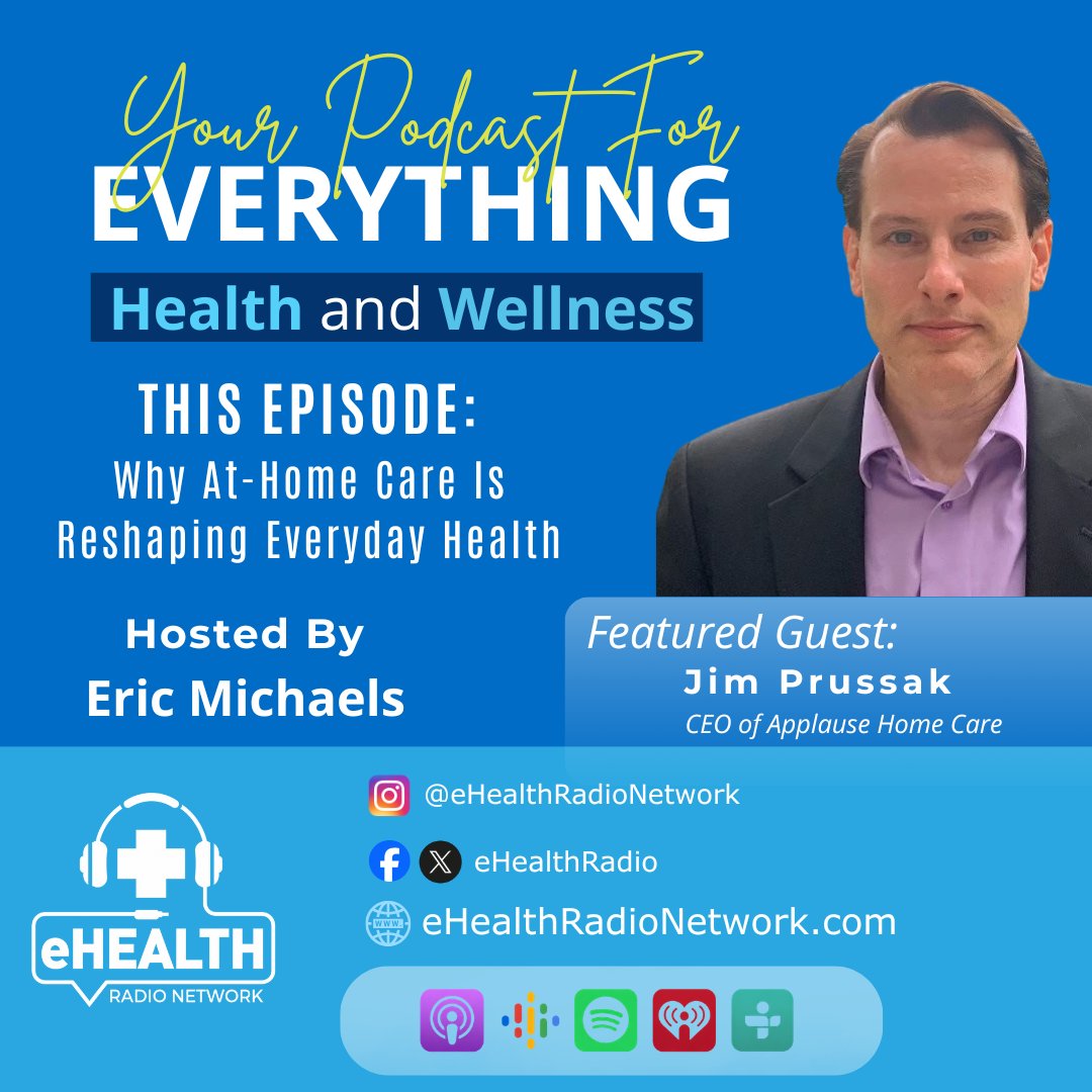 eHealthRadio's tweet photo. "Why At-Home Care Is Reshaping Everyday Health"

Jim Prussak, CEO of Applause Home Care joins eHealth Radio.

🎧LISTEN HERE🎧: https://t.co/eSj2WJoR0a

#inHomeCare #homecare #caregiving #wellness #health #healthpodcast https://t.co/trBKVvufdV