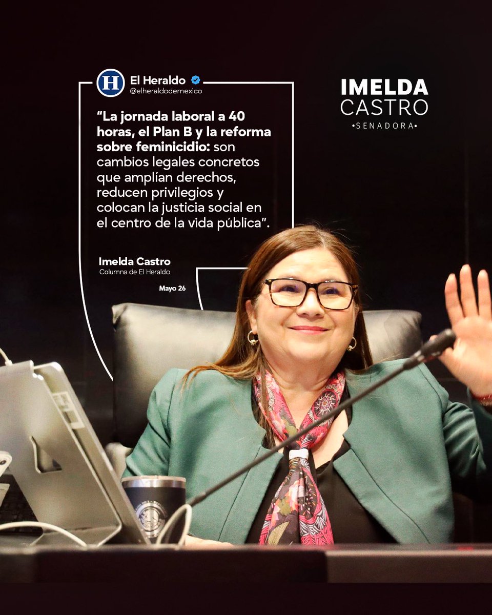 imeldacastromx's tweet photo. El Segundo Piso de la Transformación se construye con reformas que impactan la vida cotidiana de las personas.

En mi columna en @heraldodemexico reflexiono sobre tres de los cambios legislativos más importantes que aprobamos en el @senadomexicano este último año.  
🔗 Lee la nota completa aquí: 👇🏽 
https://t.co/17GWswbLQP