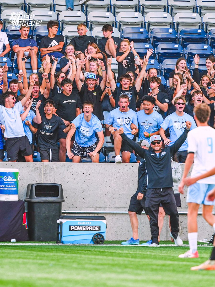 THEnebpreps's tweet photo. Elkhorn North boys soccer gets its first-ever state win, defeating Roncalli Catholic 1-0.

The Wolves have had five state tournament appearances in the last six years since the program’s start in 2021. https://t.co/yUBYYJxA8h