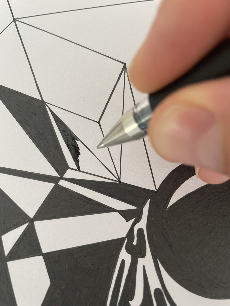 DimitroART's tweet photo. Focus mode: ON. 🖊️ Working on some sharp lines and deep blacks today. Precision is key!#dimitroart #blackandwhiteart #abstractart #artinprogress https://t.co/SGmOY5EjLJ