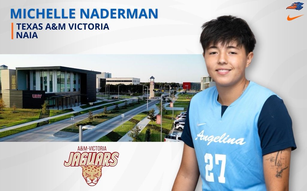 AngelinaWSOC's tweet photo. COMMITTED 

Congratulations to Michelle Naderman who has committed to Texas A&amp;M Victoria!

#RunEm https://t.co/36DuoXFQ8e