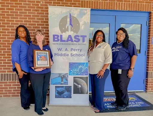 WAPerryMS's tweet photo. 🎉 Congrats to W. A. Perry Middle School for being named the 2025-2026 National ACE School of the Year and to Peyton Talton for winning National ACE Student of the Year! 🌟 #RisingTogether 

Story ➡ https://t.co/9zWI9nOEV2 https://t.co/XhNwiOp5n6