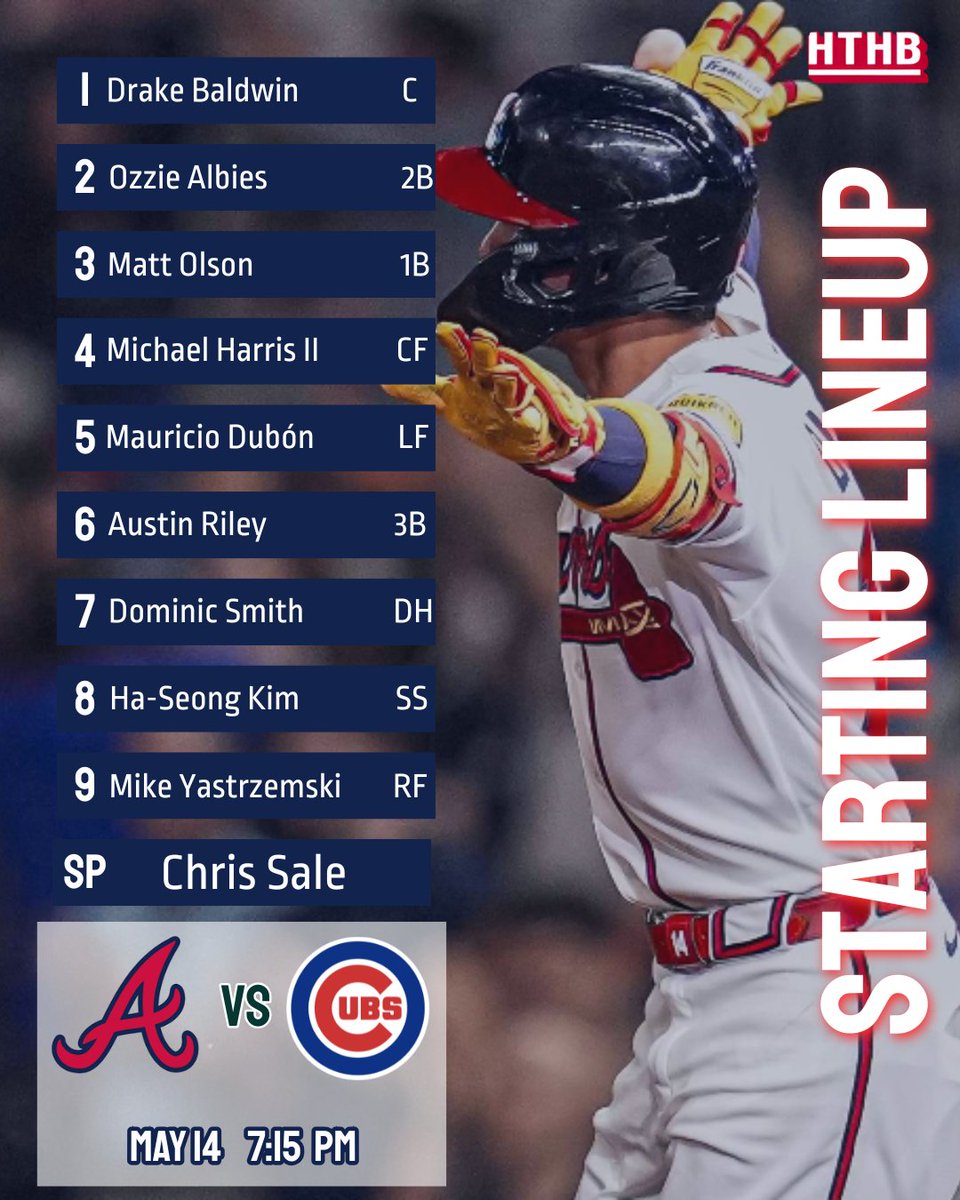HouseHankBuilt's tweet photo. Chris Sale and the Braves go for the sweep against the Cubs. https://t.co/8LlltkqEc0