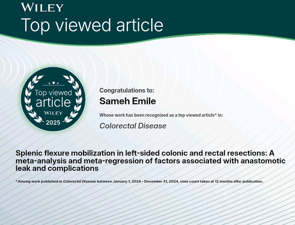 Sameh Emile, MD, FACS tweet media
