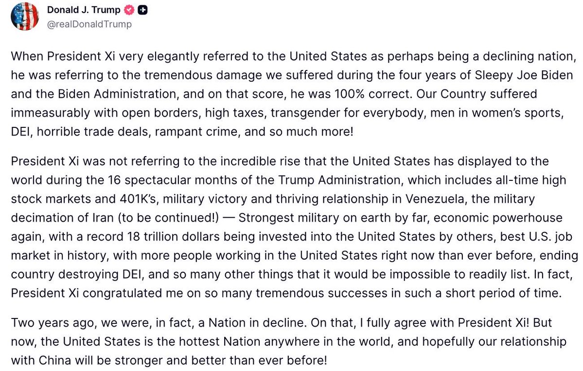 Donald J Trump Posts TruthSocial tweet media